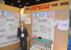 Owyhee Produce had a clever stand using the 'but naked' branding for their pre-peeled and vacuum sealed onions says Madison Richards.